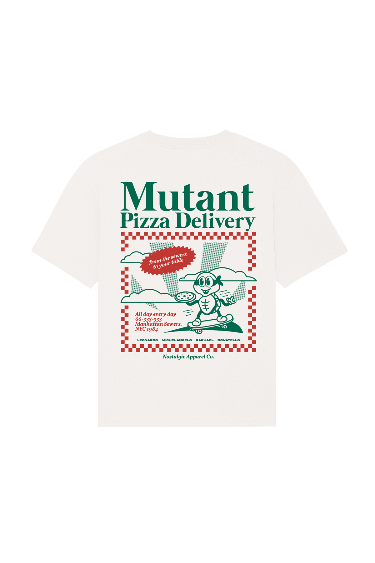 Mutant Pizza Delivery | OffWhite Tee – Nostalgic Apparel