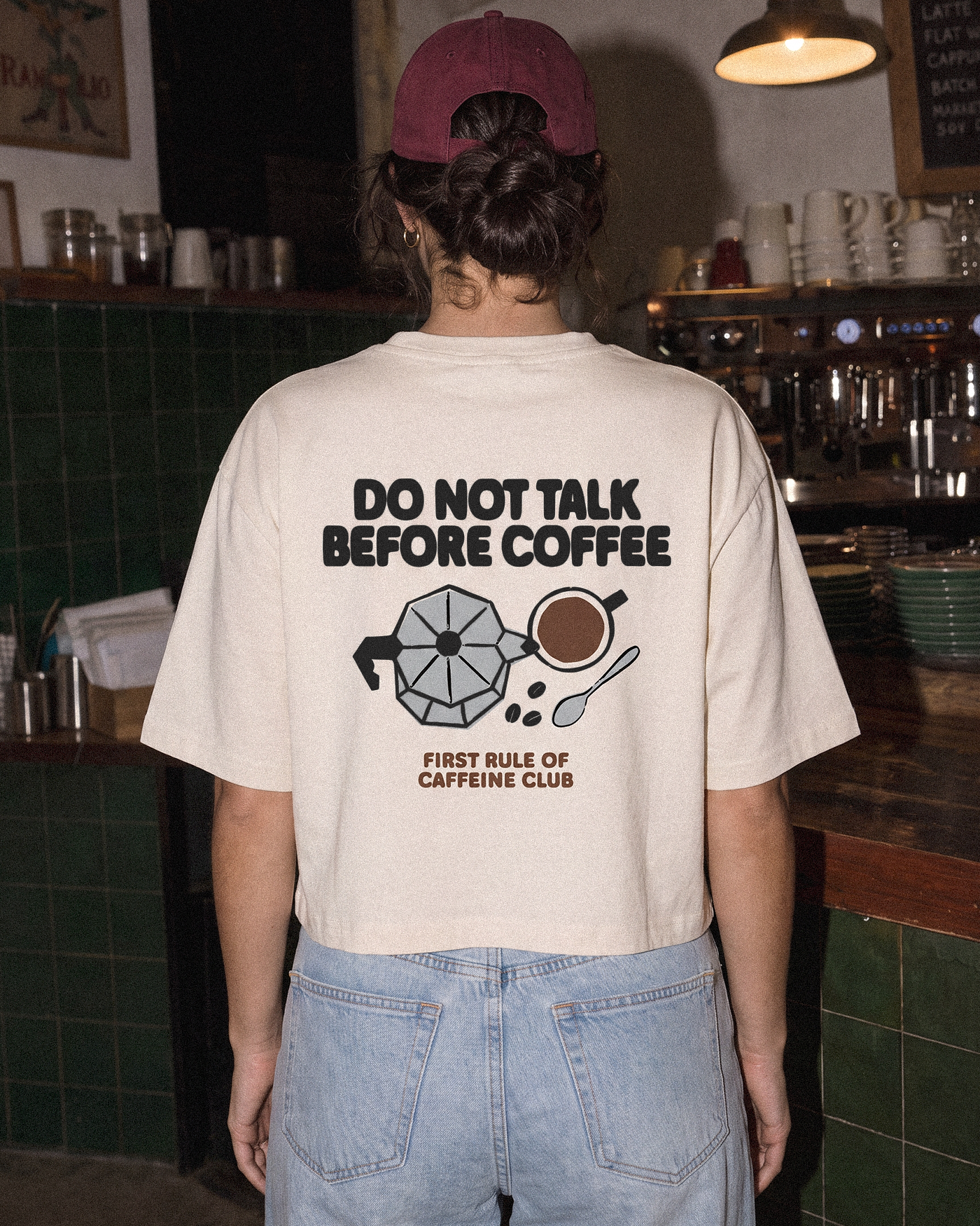 Do not talk before coffee | Cropped Tee