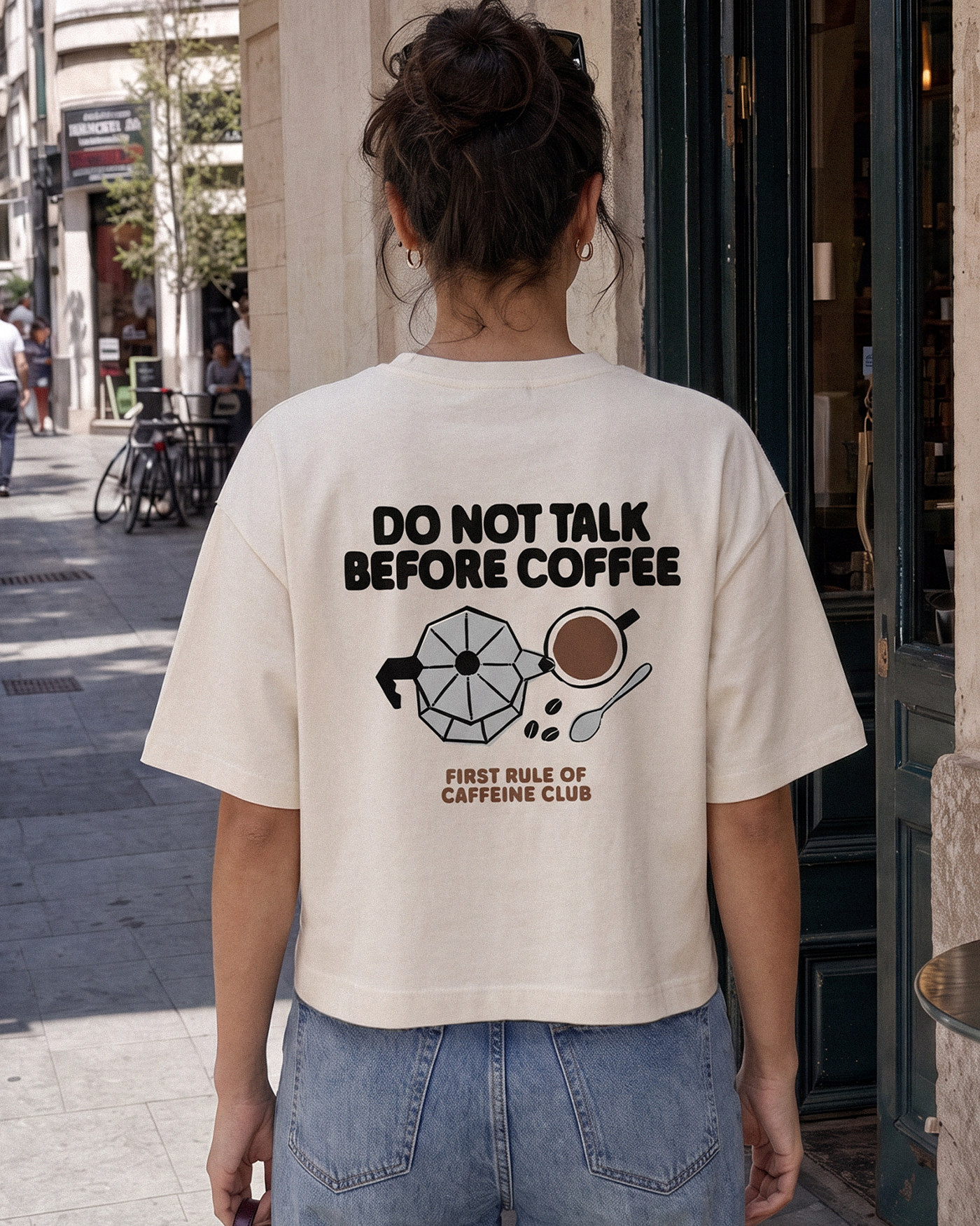 Do not talk before coffee | Cropped Tee