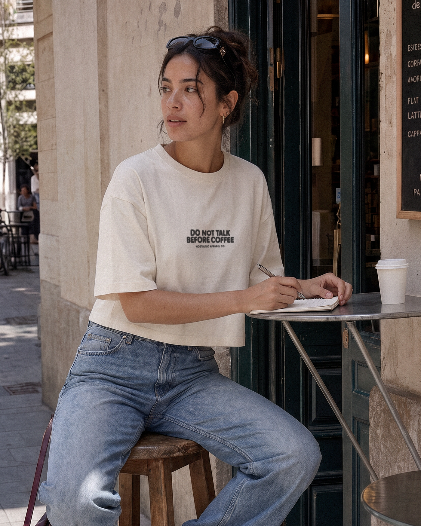 Do not talk before coffee | Cropped Tee