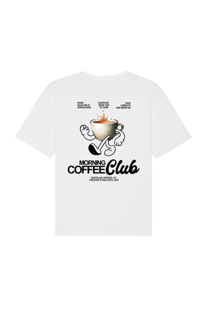 Morning Coffee Club | White Tee