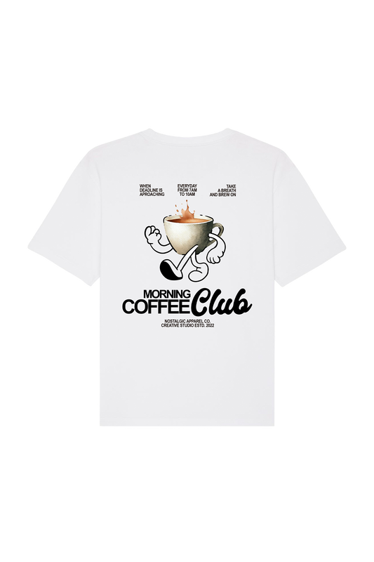 Morning Coffee Club | White Tee