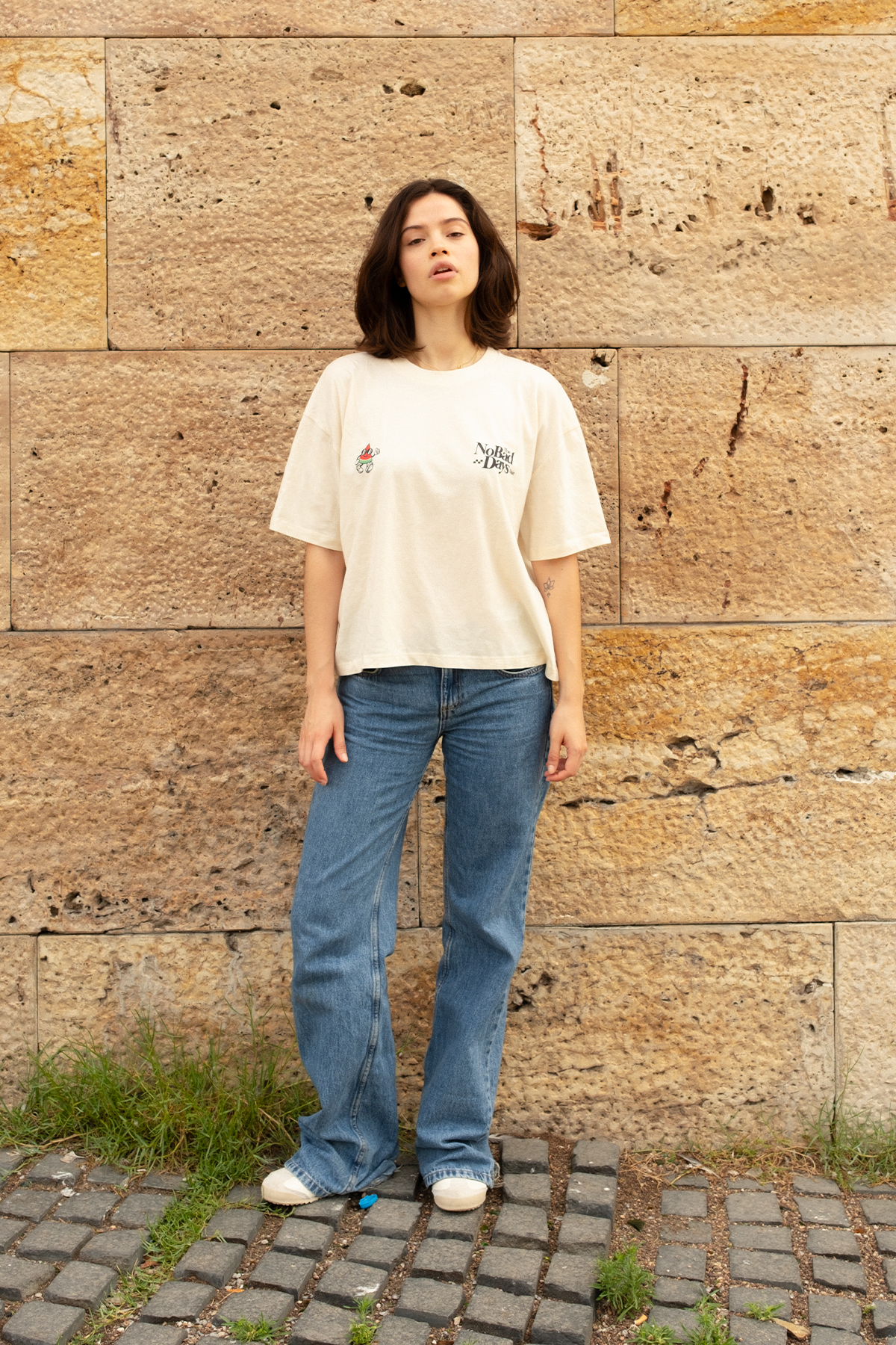 The No Bad Days Tshirt | Natural Cropped Tee