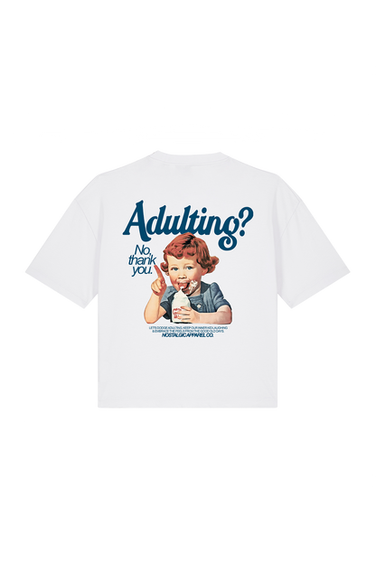 Adulting? No, thanks | White Cropped Tee