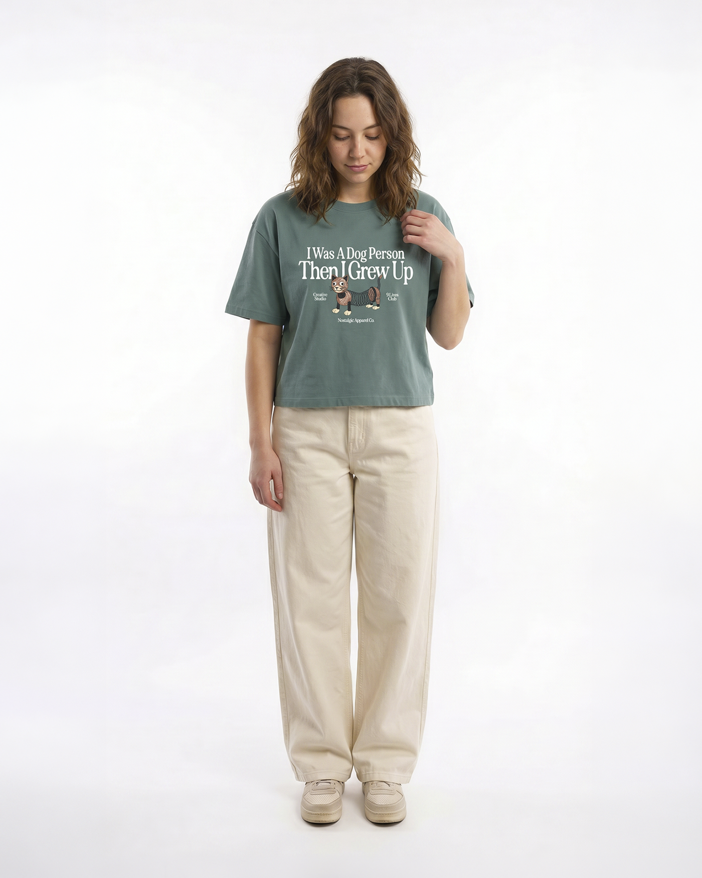 I was a dog person | Cropped Tee