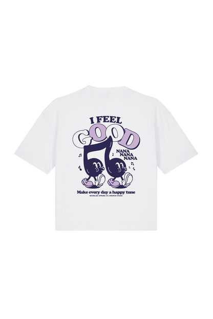 I Feel Good Nanana | White Cropped Tee