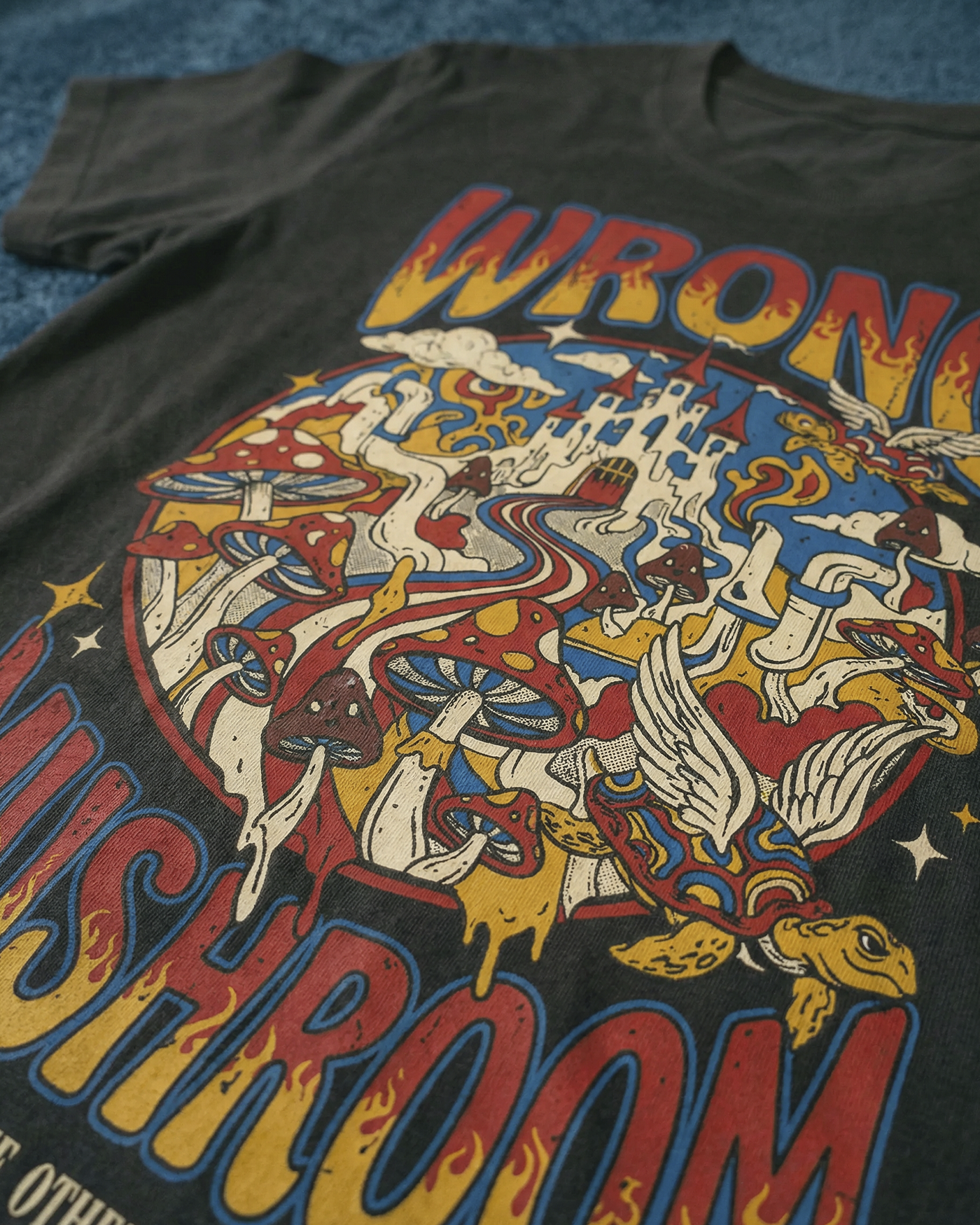 Wrong Mushroom | Dark Grey Tee