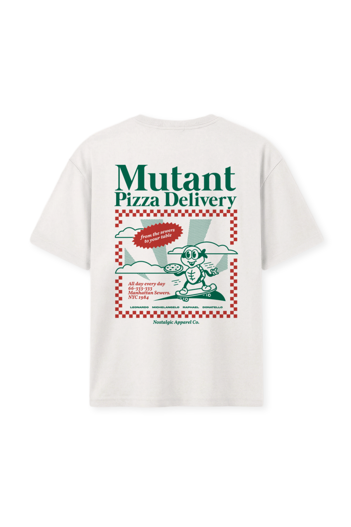 Mutant Pizza Delivery | OffWhite Tee | Nostalgic Apparel Mutant Pizza Delivery | OffWhite Tee | Nostalgic Apparel