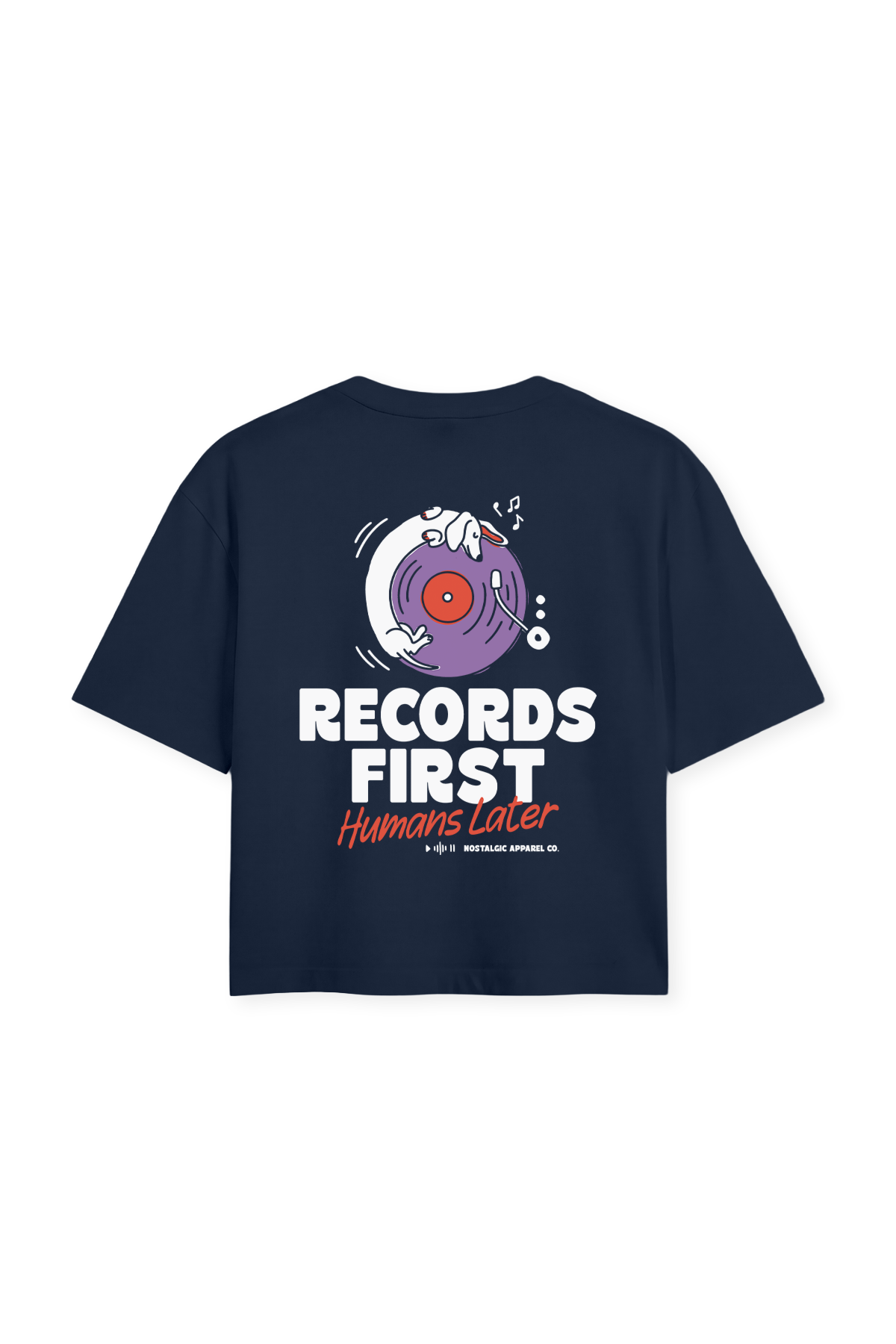 Records first, humans later | Cropped Tee