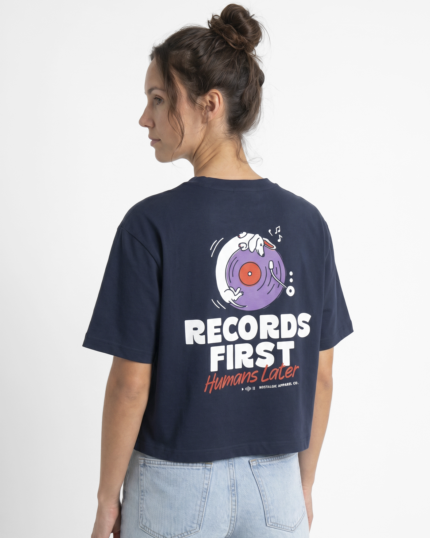 Records first, humans later | Cropped Tee