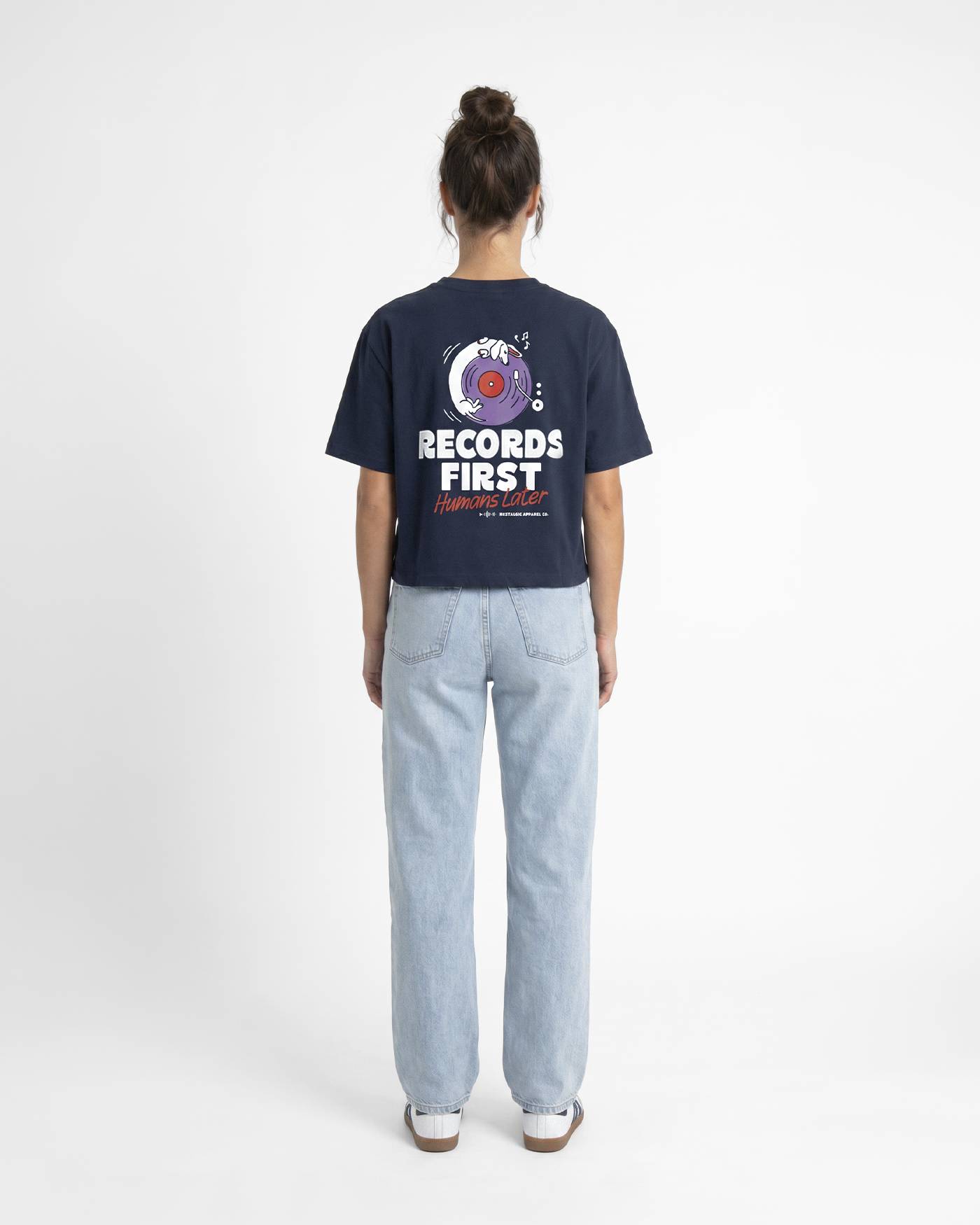 Records first, humans later | Cropped Tee