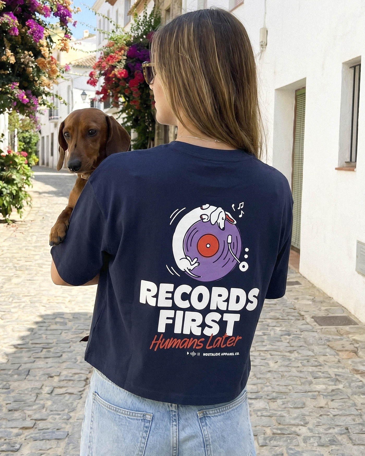 Records first, humans later | Cropped Tee
