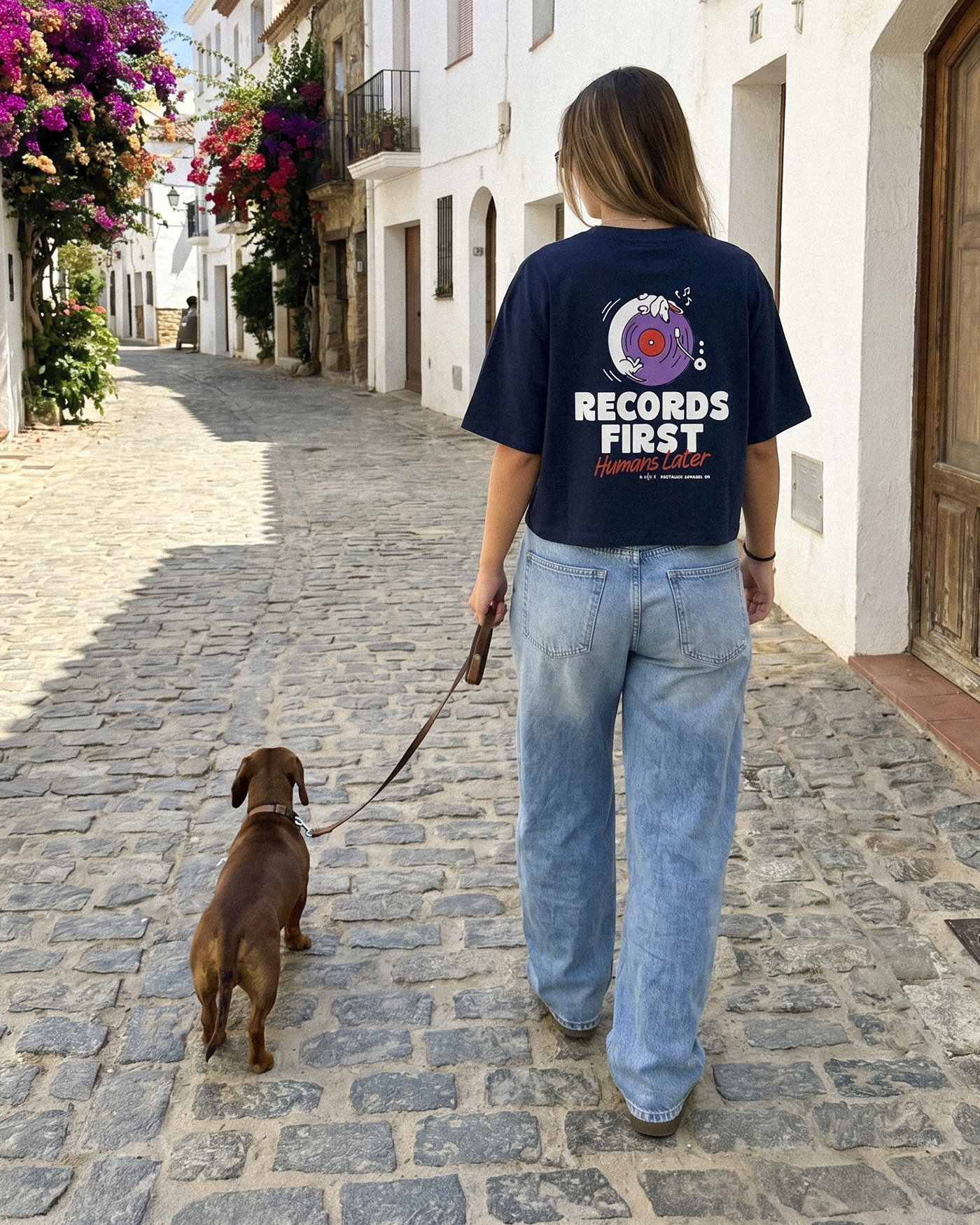 Records first, humans later | Cropped Tee