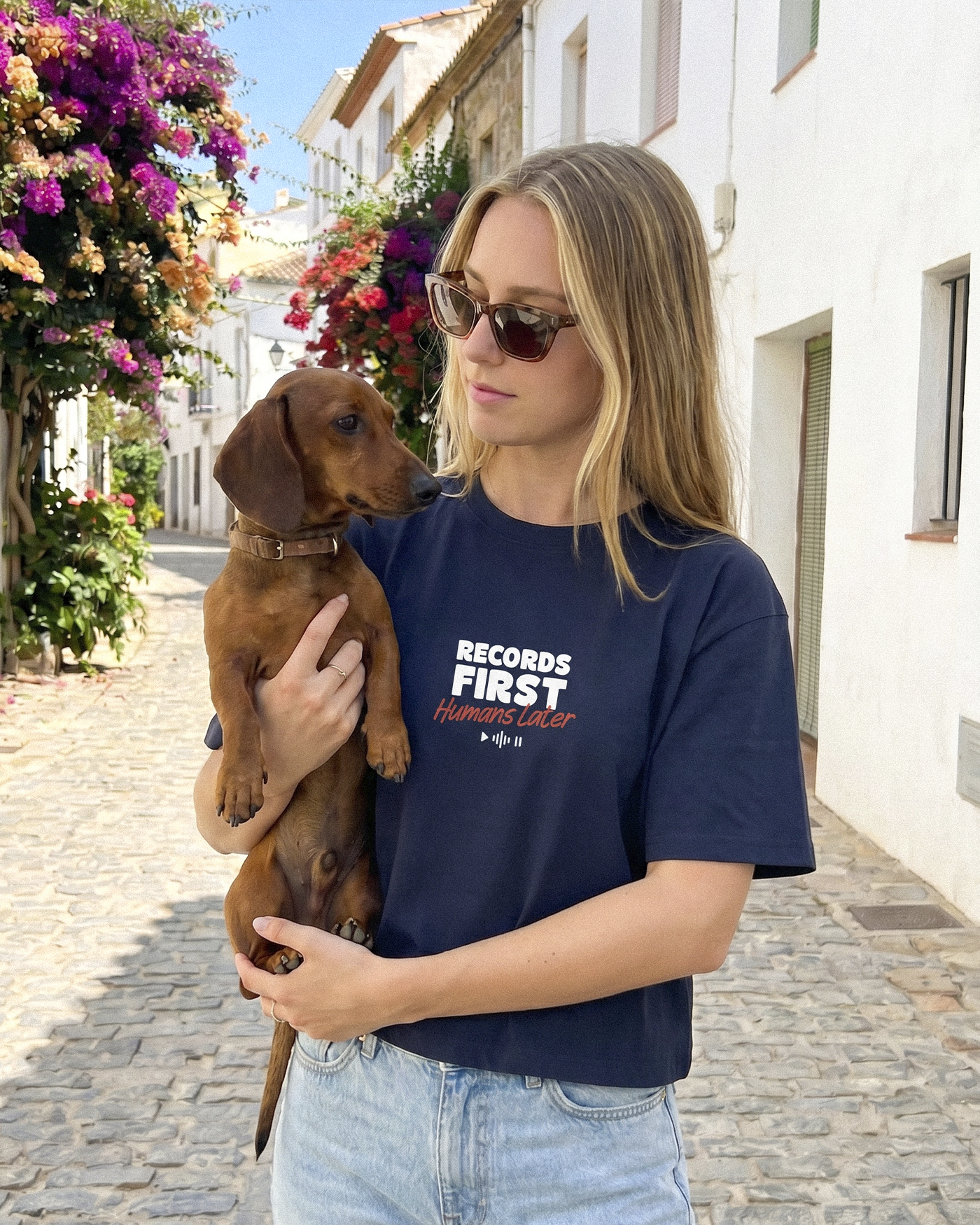Records first, humans later | Cropped Tee