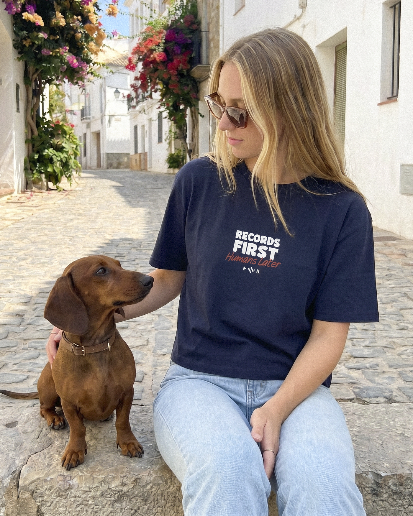 Records first, humans later | Cropped Tee
