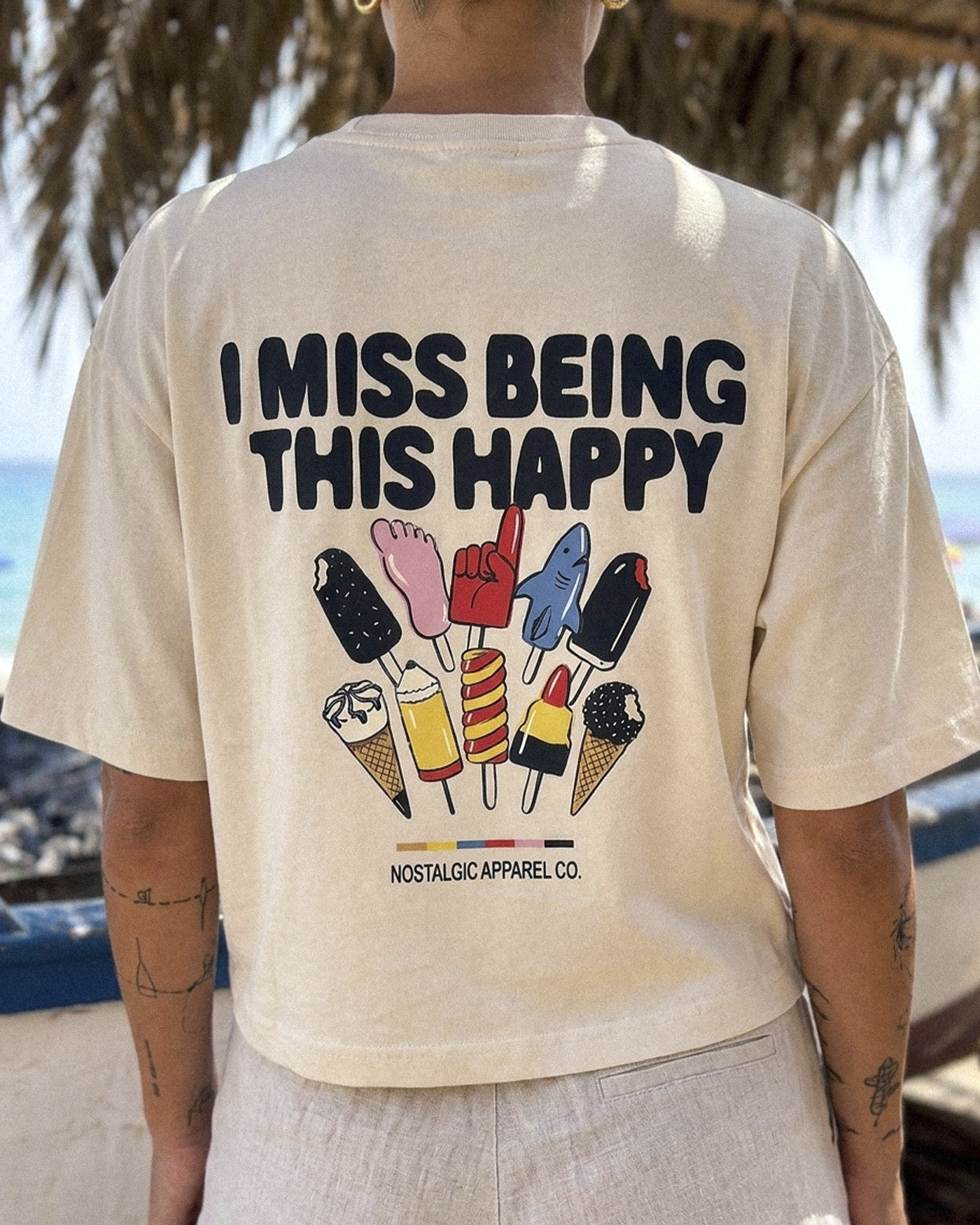 I miss being this happy | Cropped Tee