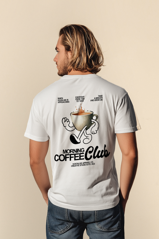 Morning Coffee Club | White Tee